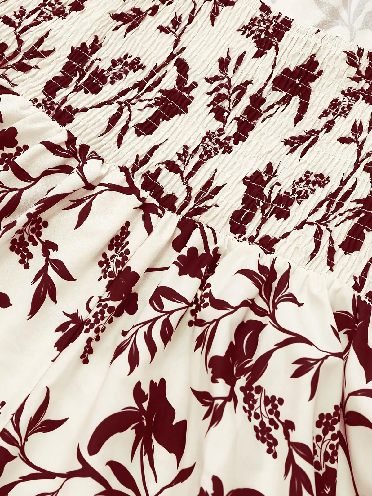 Roselle Burgundy Floral Maxi Dress with Sheer Tie-Front Shrug Set