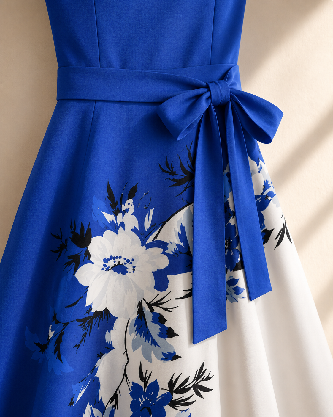 Amara Floral Midi Dress with Shrug | Blue Cardigan Jacket with Floral Suspender Dress Set