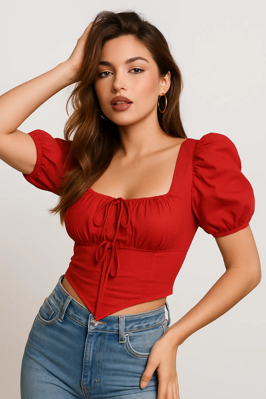 Red bustier Cordset top