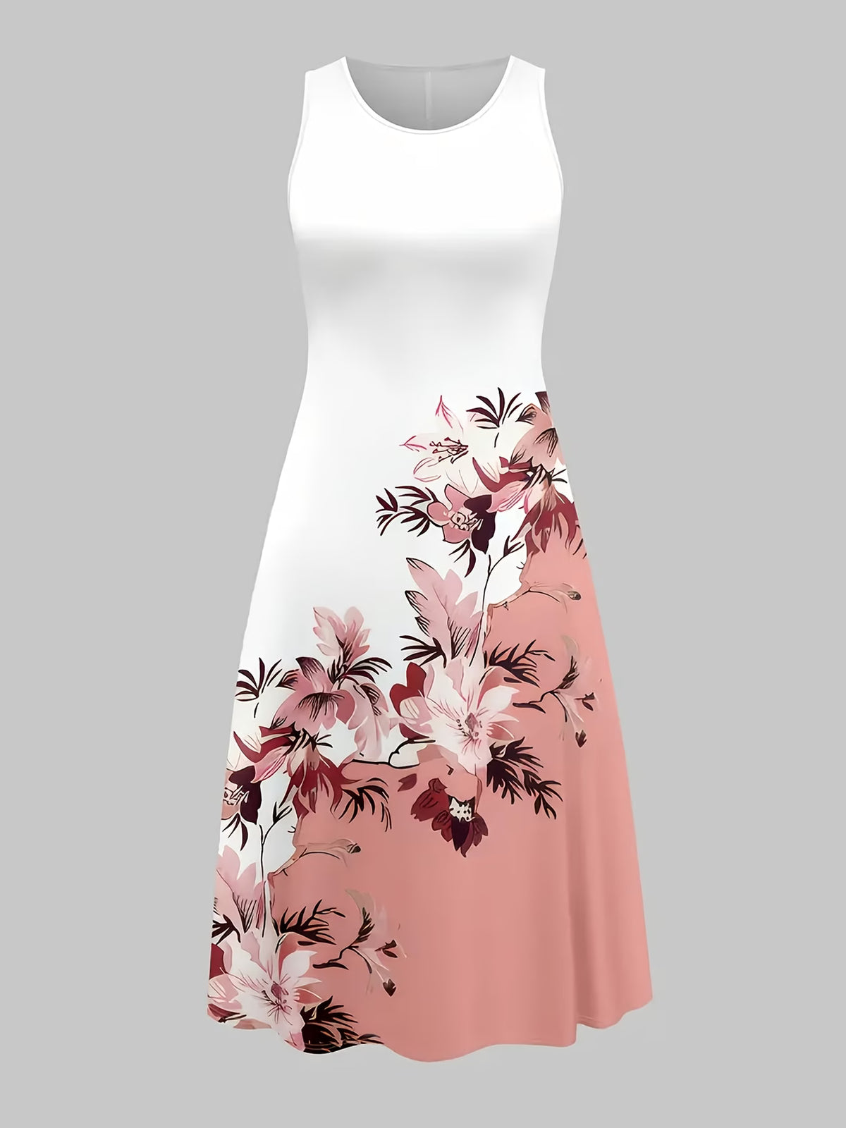 The Roselle Floral Elegance Pink Printed Dress with Tie-Front Shrug (Copy)